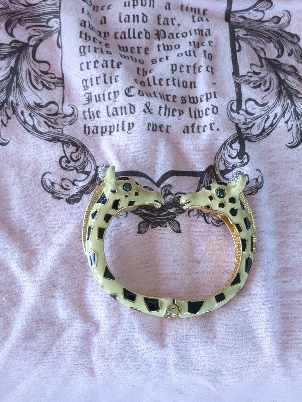 Juicy Couture Giraffe Hinged Bangle Bracelet - Gold and Black